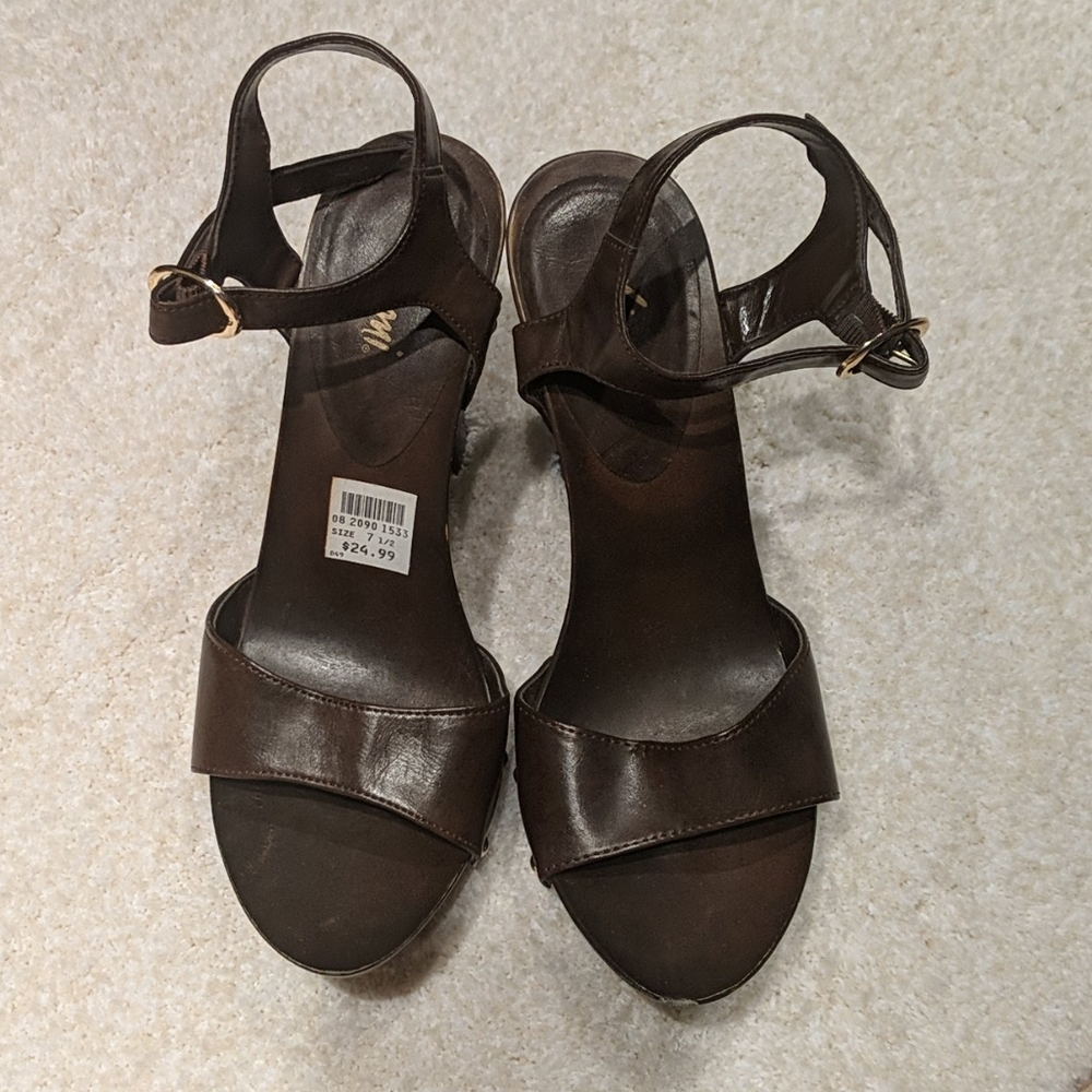 Fiona clog open toe heels